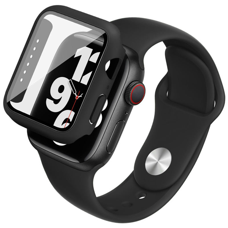 IMAK for Apple Series 6 5 4 Watch SE (2022) Watch SE 40mm Soft Silicone Watch Band Hard PC Full Protective Cover with Tempered Glass Screen Film IMAK for Apple Series 6 5 4 Watch SE (2022) Watch SE 40mm Soft Silicone Watch Band Hard PC Full Protective Cover with Tempered Glass Screen Film